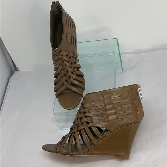 Ash Sz 39.5 Khaki Brown Leather Wedge - Picture 4 of 11